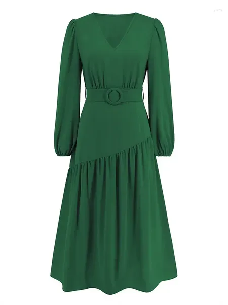 Повседневные платья, осень-зима, элегантное розовое, синее, зеленое, черное, однотонное длинное женское платье миди, облегающее платье с длинными рукавами, винтажное свободное макси