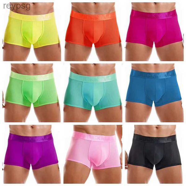 Cuecas JOCKMAIL Novo Estilo Boxer Briefs Malha Respirável Esportes Plus Mens Cor Sólida Cintura Baixa Sexy Masculino Biquíni YQ240214