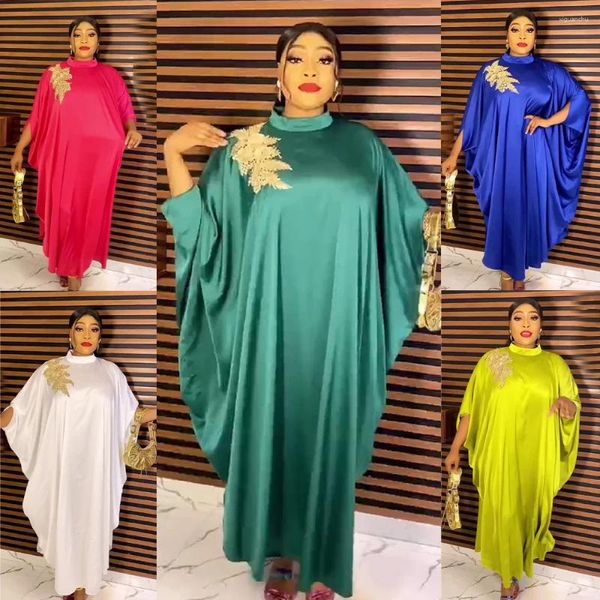 Abbigliamento etnico Abiti africani per le donne 2024 Maxi abito in raso musulmano Dashiki Femme Robe Abiti tradizionali nigeriani Abaya Dubai Boubou