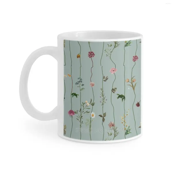 Canecas Corrente floral branco xícara de café leite caneca 11 oz folclore cardigan amante reputação 1989 vermelho swiftie jardim