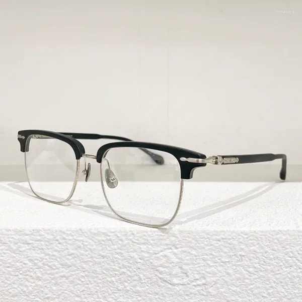 Óculos de sol quadros m2048a japonês feito à mão acetato quadrado homens designer retro óculos mulheres beleza preto prata miopia óculos