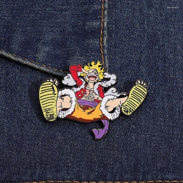 Broches de desenhos animados anime japonês pino de esmalte duro uma peça mangá personagem corajoso lapela mochila crachá jóias para fãs amigos
