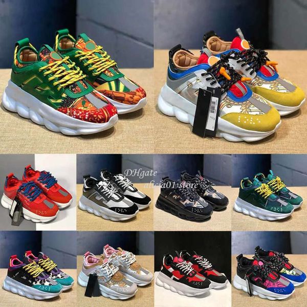 2024 Designer Sapatos Casuais Top Quality Reação Wild Jewels Chain Link Trainer Sneakers EUR 36-45