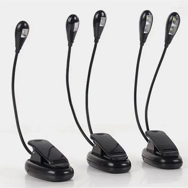 Lâmpadas de mesa Double Pole Reading Light Mini LED Lâmpada com dupla flexível clip-on braço mesa de proteção ocular 8