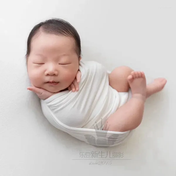 Cobertores estiramento nascido envoltório bebê pogal adereços jérsei malha swaddle acessórios de tiro po sessão