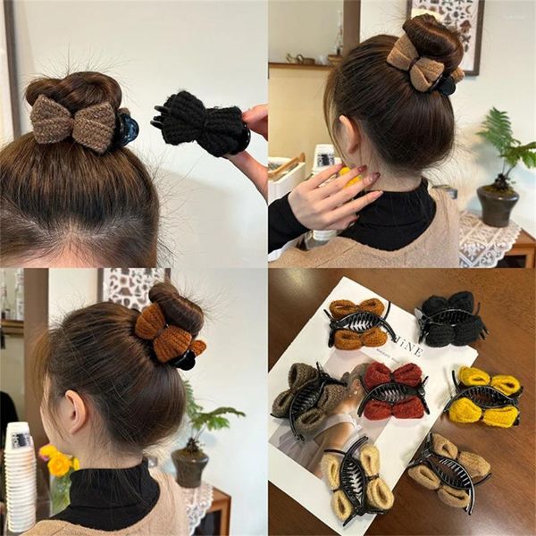 Accessori per capelli Semplici zampe solide Elegante clip con fiocco a doppia faccia per forcina per copricapo con fiocco da donna