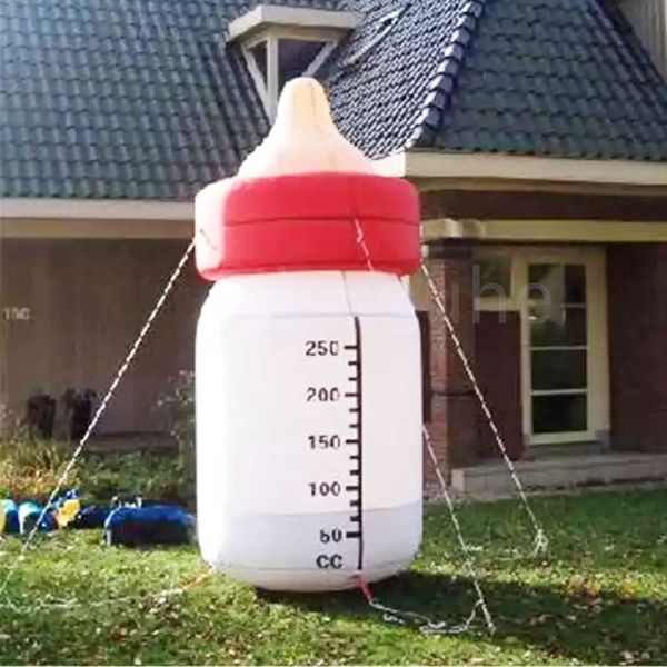 6mh (20ft) üfleyici dış mekan oyunları şişirilebilir süt besleme şişesi özel pop -up bebek yayınları reklam için balon