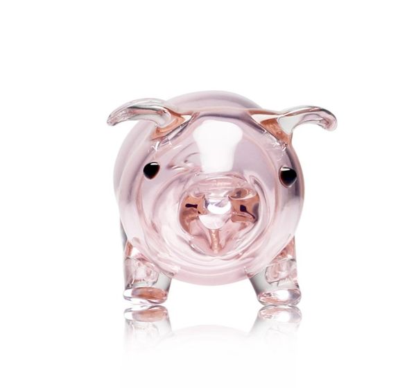 pipa piccola trasparente rosa mini carino piggy pipa a mano cucchiaio da fumo pipa a mano dab piattaforma petrolifera Pyrex bong 1757623