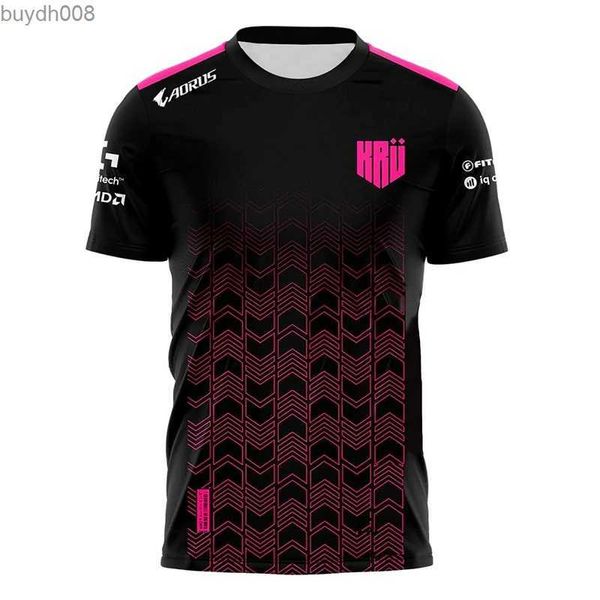 7k35 Camisetas masculinas Kru 2024 Esports Team Men Jersey Verão Esporte Camisetas de manga curta Uniforme personalizado Valorant Lec Game Tee Player Contest Fans Top