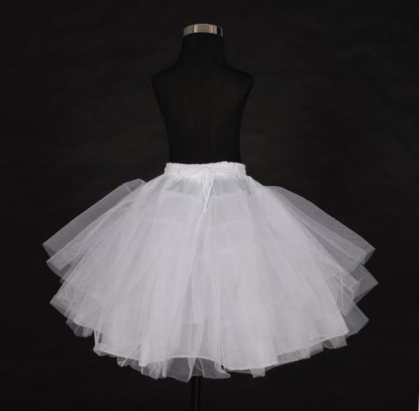Bütün stok petticoats üç katman net beyaz çiçek kız elbise petticoat ucuz çocuk crinolines fanilt3376783