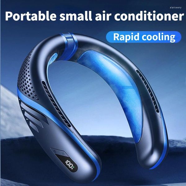 Xaomi Ventilador de pescoço pendurado 5000mAh USB recarregável portátil Mini 3 engrenagens com resfriamento de ar rápido Ventiladores móveis sem lâmina refrigerador externo