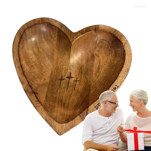 Ciotole Ciotola da preghiera a forma di cuore Decorazioni rustiche Pasta con carte per comodini, mensole per camera da letto, cassettiere