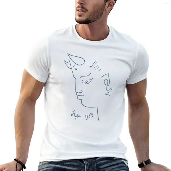 Canotte da uomo Jean Cocteau |Tete De Faune (Head Of Fauna) Riproduzione di opere d'arte T-shirt Tee Shirt Blanks Confezione di magliette grafiche da uomo