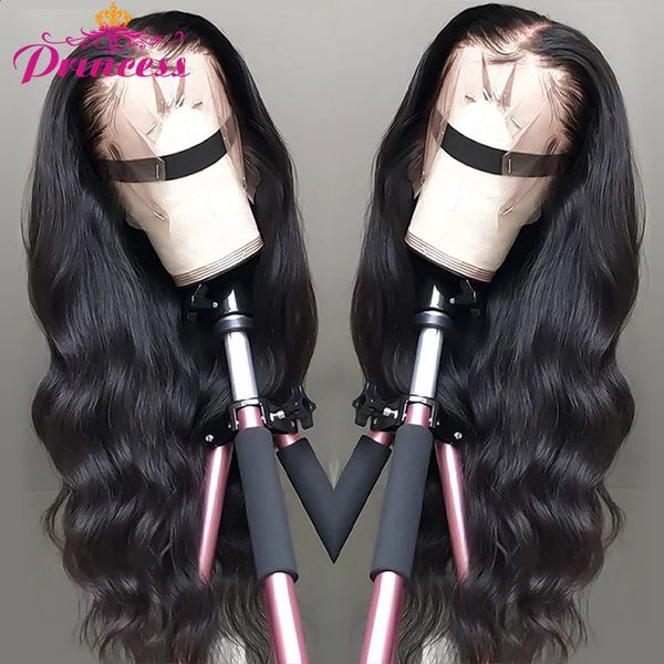 Parrucche per capelli umani anteriori in pizzo trasparente HD 136 Princess Hair per le donne 134 Parrucca frontale in pizzo brasiliano con onda del corpo con i capelli del bambino 240118