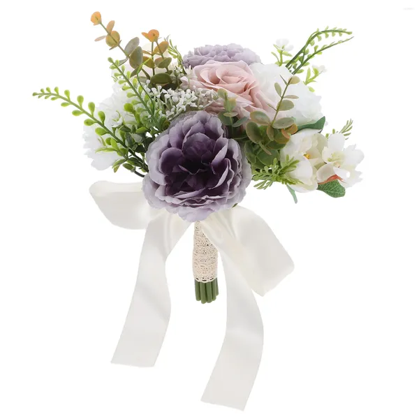 Bouquet retrò di fiori decorativi artificiali per tavolo da pranzo nuziale Bouquet di seta da sposa finta damigella d'onore