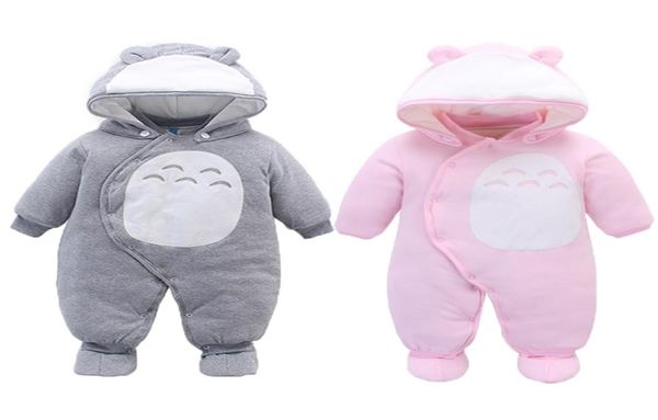 Neonato Totoro Pagliaccetto Anime giapponese Infantile Cotone Ragazzo Ragazza Con cappuccio OnePiece Abiti spessi Inverno Bebe Abiti LJ2010233951294