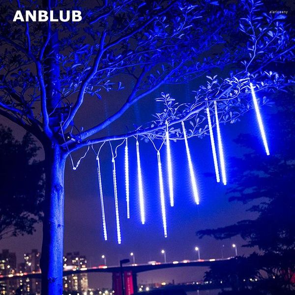 Stringhe ANBLUB 30cm 50cm 8 Tubi Impermeabile Meteor Shower Rain LED String Lights Decorazione natalizia esterna per la casa Albero EU/US Plug