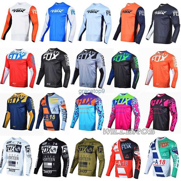 Herren T-Shirts Motocross Jersey 180 360 Langarm Mx Bmx Dh Dirt Bike Kleidung Fahrrad Motorrad Radfahren Sommer T-Shirt für Männer Jj25