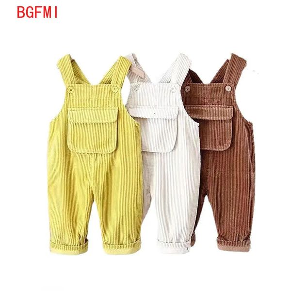 Spring Boy Boy Tonslar Çocuk Bib Pantolon Bebek Tulumları Çocuk Giyim Çocukları Kadife Sırıştırıcılar Sonbahar Kız Kıyafetleri 240127