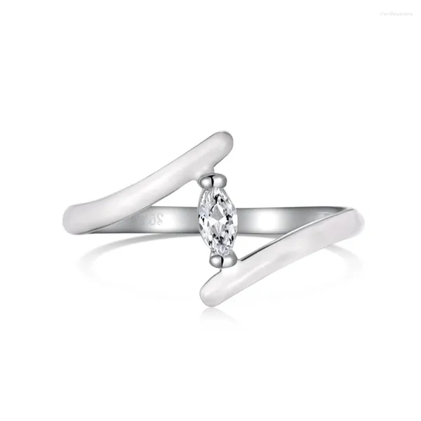 Cluster Ringe S925 Silber Olive Zirkon Frauen Weiß Drop Gum Finger Ring Weibliche Mode Design Luxus Schmuck Mädchen Geschenk Dame party