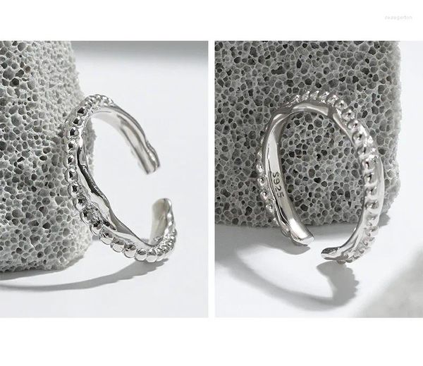 Brincos chozon contas geométricas cruz letra x forma aberta ajustável prata esterlina s925 anel para mulheres jóias finas presente