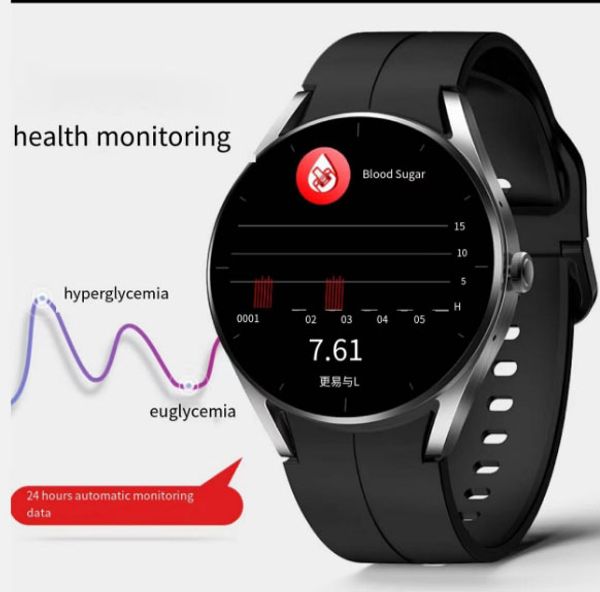 Nuovo ECG del sangue non invasivo Chiamata Bluetooth Vero monitoraggio della temperatura corporea della pressione sanguigna dell'ossigeno nel sangue Orologio intelligente KS05