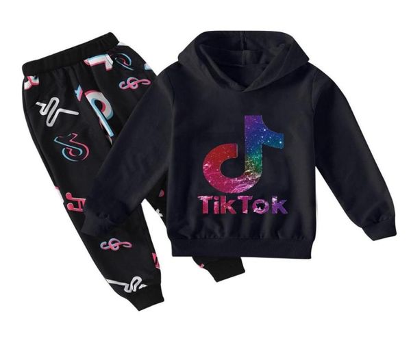 Conjunto de calças casuais TIK TOK moda casual para meninos e meninas 310e7803215