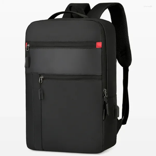 Sacos escolares Saco de laptop Back Backpack 15.6 Masculino À Prova D 'Água Carregando Casual 2024 Bagpack Multifuncional Ruc Business Men's