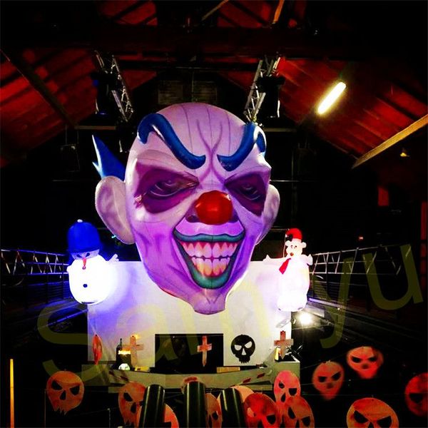 6mH (20ft) mit Gebläse Großhandel Hängender aufblasbarer Clown vom Fabrikpreis Hochwertiger aufblasbarer Clown mit LED-Licht für Nachtclub-Halloween-Dekorationen