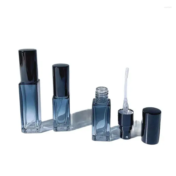 Depolama Şişeleri 5ml 10ml Gradyan Mavi Parfüm Şişesi Boş Cam Parfume Atomizer Seyahat Kozmetik Doldurulabilir Sprey Örnek Flakonlar 20 PCS