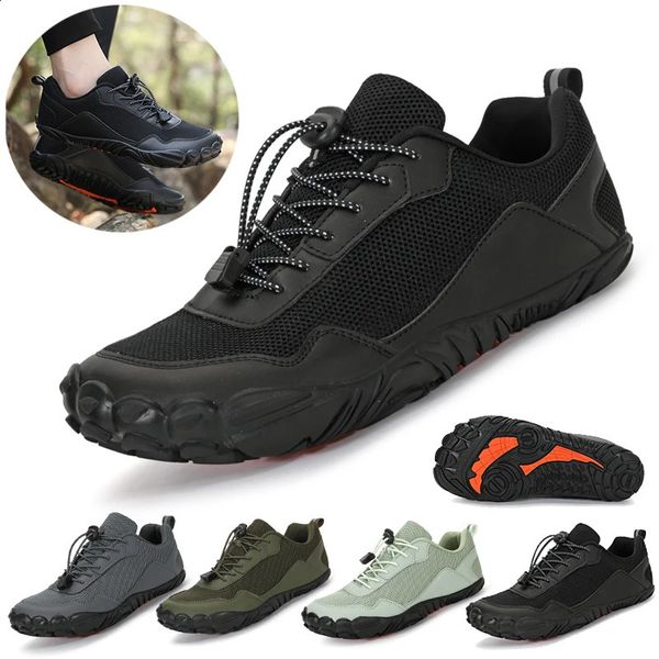 Scarpe da trekking da uomo a piedi nudi Scarpe da arrampicata sportive all'aria aperta traspiranti Scarpe da trekking Sneakers antiscivolo Comfort Uomo Calzature da jogging casual 240202