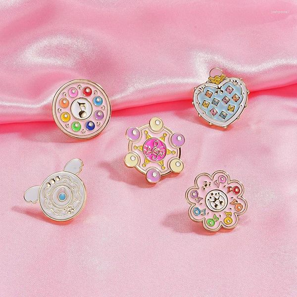 Broches Anime Kawaii Ojamajo Doremi MAQUIAGEM Broche Acessórios Emblema Pin