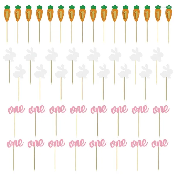 Abastecimento festivo KX4B 48pcs Toppers de bolo Páscoa para garoto menino de menina festa de aniversário decorações DIY