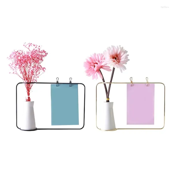 Piatti decorativi per linea creativa in ferro vaso da fiori vaso per piante supporto per cartoline porta clip per casa dicembre B03D