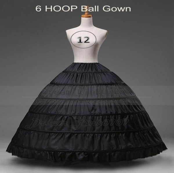 Высокое качество, 6 обручей, черные нижние юбки для бального платья, свадебные платья, кринолины, 8917061
