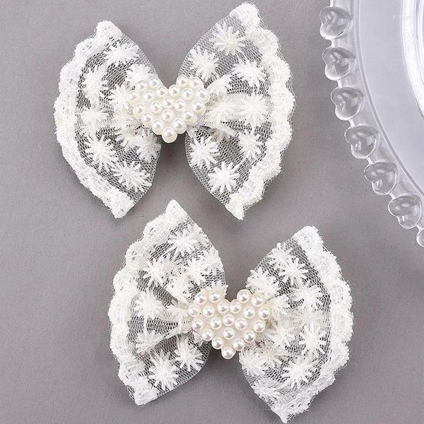 Haarschmuck 2PCS Spitze Bögen Clip für Baby Mädchen süße Perle Haarnadeln Barrettes Kinder Hairgripe koreanische Grips Mädchen