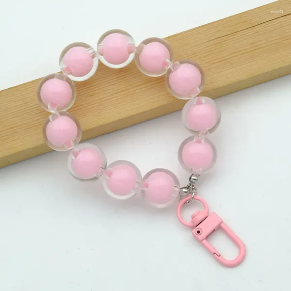 Schlüsselanhänger koreanischen Stil Modeschmuck Acryl Candy Farbe Perlen Perlen Schlüsselanhänger Auto Damen Tasche Anhänger Halter Schlüsselanhänger