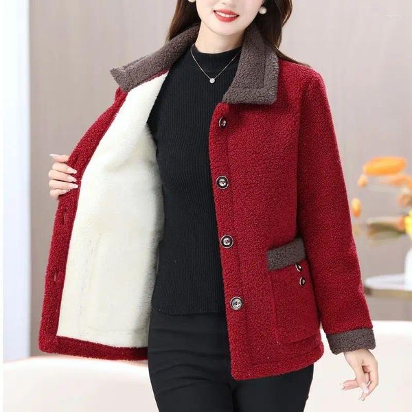 Giacche da donna Autunno Inverno Abbigliamento donna Pile berbero Cappotti caldi Moda coreana Allentato Casual Addensare Versatile Manica lunga Pesante