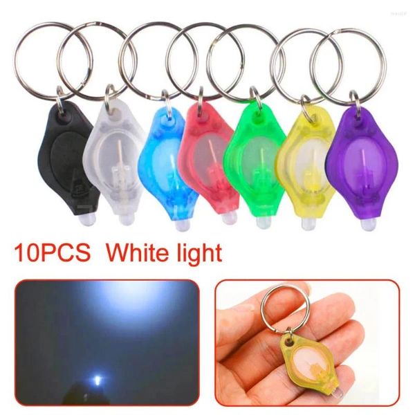 Torce elettriche 10 pezzi Mini portachiavi luce LED Micro emergenza esterna ABS portachiavi da spremere per escursionismo in campeggio