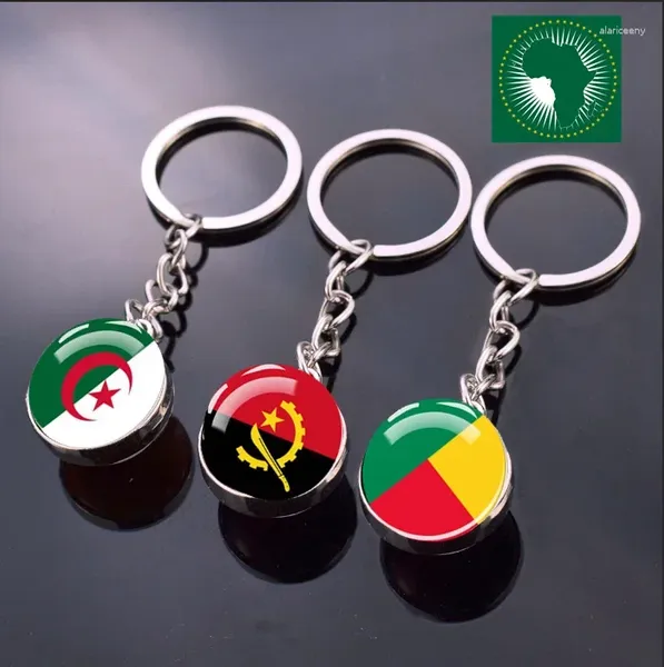 Anahtarlıklar Afrika Birliği Ülkeleri Bayrak Anahtar Keychain Algeria Mısır Etiyopya Angola Benin Botsvana Burkina Faso Çift Taraflı Top