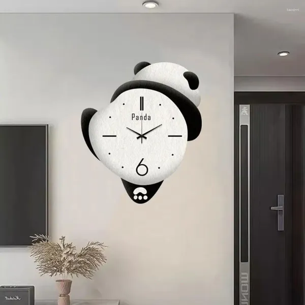 Duvar Saatleri Güzel Panda İzle Ev Yatak Odası Karikatür Saati Çocukların Yaşayan Delikli Sessiz Oda ve O1S5