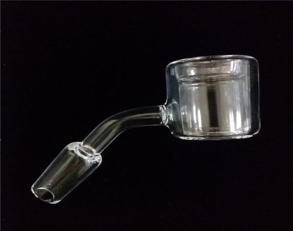 MOQ 1 Piece 100 Gerçek Kuvars Banger Tırnak Erkek Kadın 14mm Eklem 45 Derece 2mm Kalın Od 28mm Çift Tüp Bongs1777665