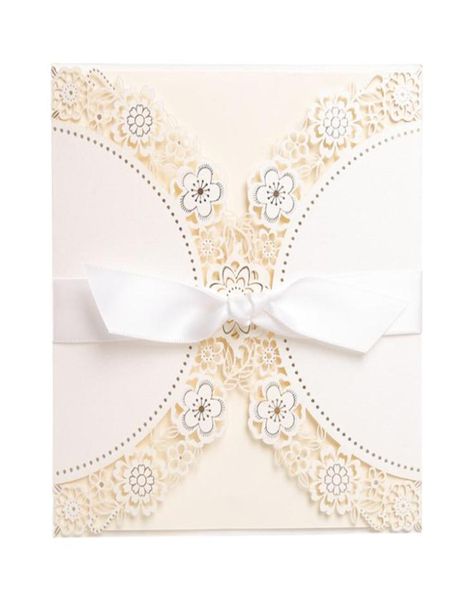 2021 Nuovi biglietti d'invito per matrimoni Bomboniere 7 fiori colorati Scava fuori carte stampabili personalizzate con Bowknot9884993