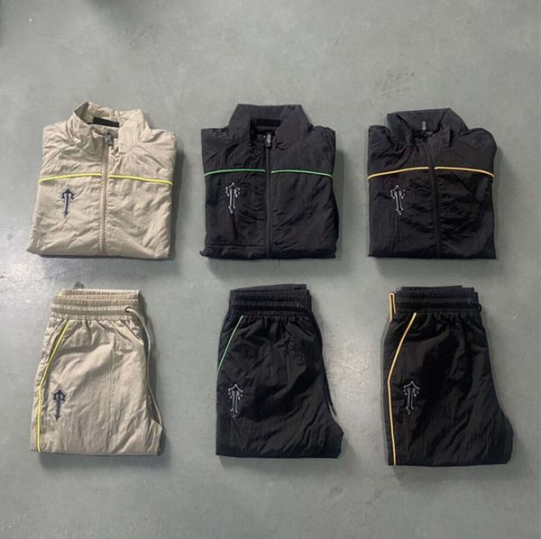 Çoğaltma Seti Yüksek Sokak Erkekler Moda Kalitesi Nakış Sweatshirt Jogging Suit Trapstar Ceket Fermuar Kemerli Patchwork Shell Ucuz 6612ess