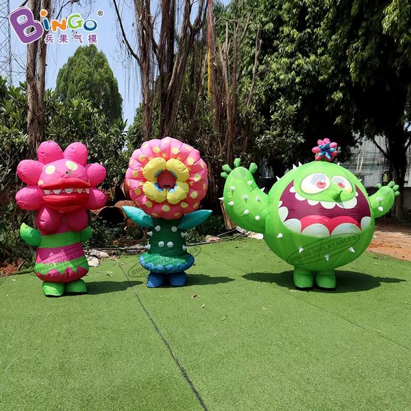 Atacado recém-design publicidade inflável dos desenhos animados flor traje brinquedos esportes inflação plantas monstro adereços para festa evento decoração