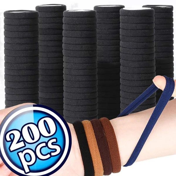 Acessórios de cabelo 50-200pcs faixas elásticas altas mulheres meninas preto hairband laços de borracha suporte de rabo de cavalo scrunchies crianças headrope headwear peças