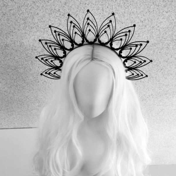 Gold Sunburst Halo Crown Goddess Fascia per capelli Donna Po Shoot Accessori per studio Ragazza Pography Puntelli Capelli Festival Party 240125
