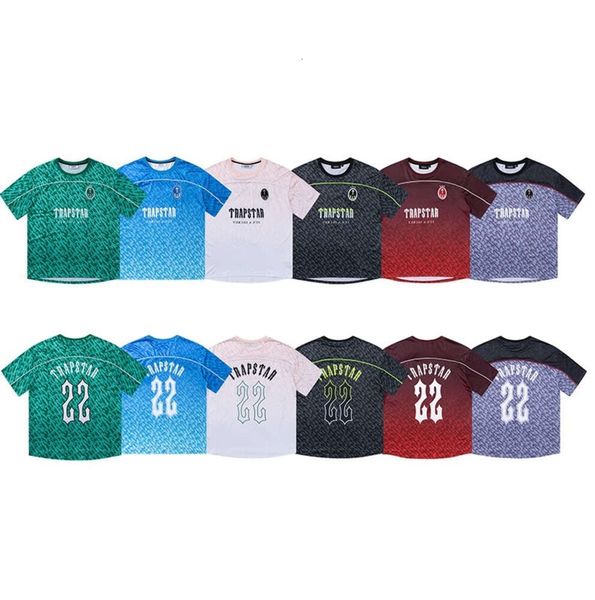 T-shirt desigermens 24SS Trapstar Mesh Football Jersey Blu Black Red Men T-shirt Blazer 4416ess 4416ess