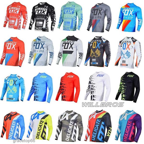 Homens camisetas Delicado Fox Jersey Motocross T-shirt Motocicleta Bicicleta Bicicleta Off-Road Ciclismo Moto Mtb Enduro Atv Utv Roupas Mens Kk0h