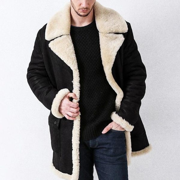 Damen-Kapuzenpullover, Herren-Oberbekleidung, Oberteile, Leder, lang, lässig, Streetwear, täglich, dick, verdickt, mit Fell gefüttert, Winterimitation, warm halten